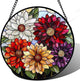 AMDERVEN Stained Glass Window Hanging, Colorful Flowers Sun Catcher for Window Door Home Decor Plant Suncatcher Christmas Mother's Day Birthday Gifts for Women Men Mom and Nana 15 in