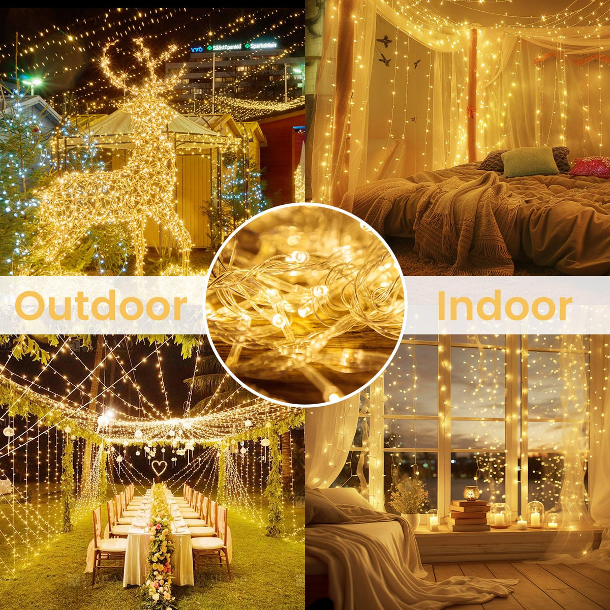 33FT 100 LED Battery Operated Christmas String Lights 8 Modes Twinkle Light