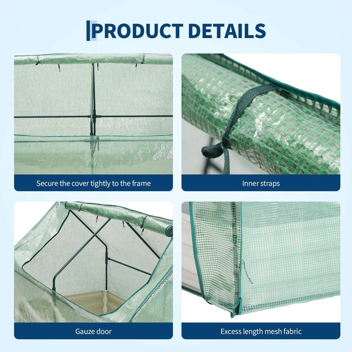 Garvee 6x3x1 FT Raised Garden Bed with PE Cover & Self-Watering System
