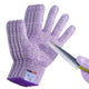 Cutting Gloves, 2 Pairs of Cut Resistant Gloves Food Grade, Cut Resistant Gloves for Kitchen, Oyster Shucking, Fish Fillet Processing, Carving Wood and Gardening(Medium-Violet)