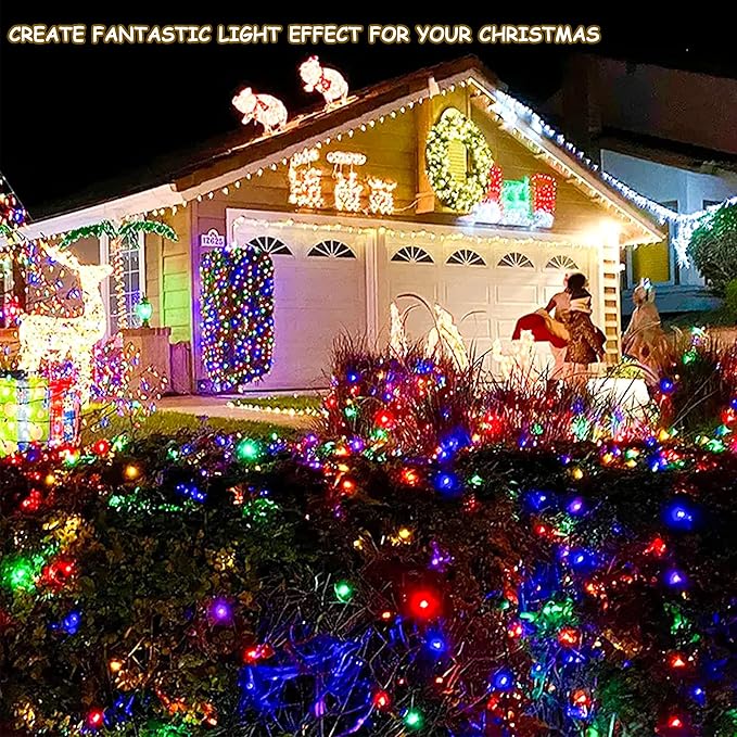 Clear Christmas Lights Green Wire 100 Count 23Feet Incandescent Bulb Mini String Lights for Indoor Christmas Tree Garland Birthday Holiday Party Wedding,Halloween Decor, Multi Color