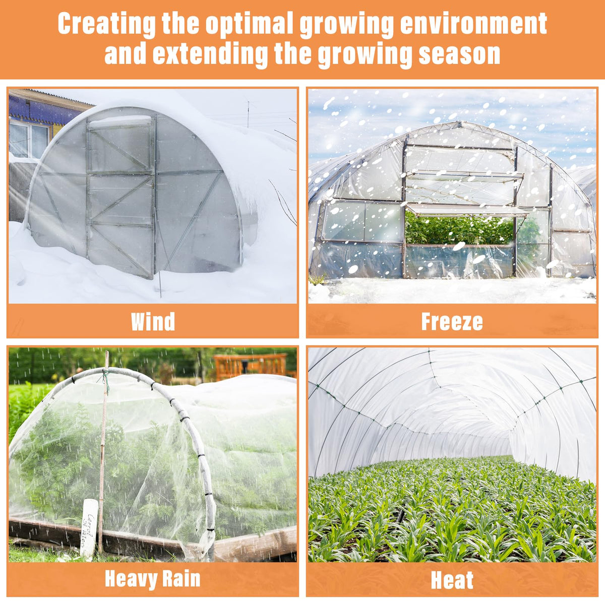 Legigo 10 X 50 Ft Clear Greenhouse Plastic, Plant Covers Freeze Protection