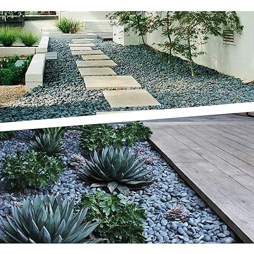 Quibbay 45 LB Mexican Beach Pebbles, 0.4-1 Inch Natural Unpolished Bulk Rocks, Decorative River Rocks for Landscaping Garden Paving Plant, Rocks for Walkways and Outdoor Decorative Stone, Grey