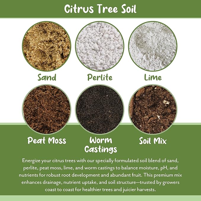 Soil Sunrise Citrus Tree Potting Soil Mix (30 Quarts) Special Blend for Indoor Oranges, Lemons, Limes and More