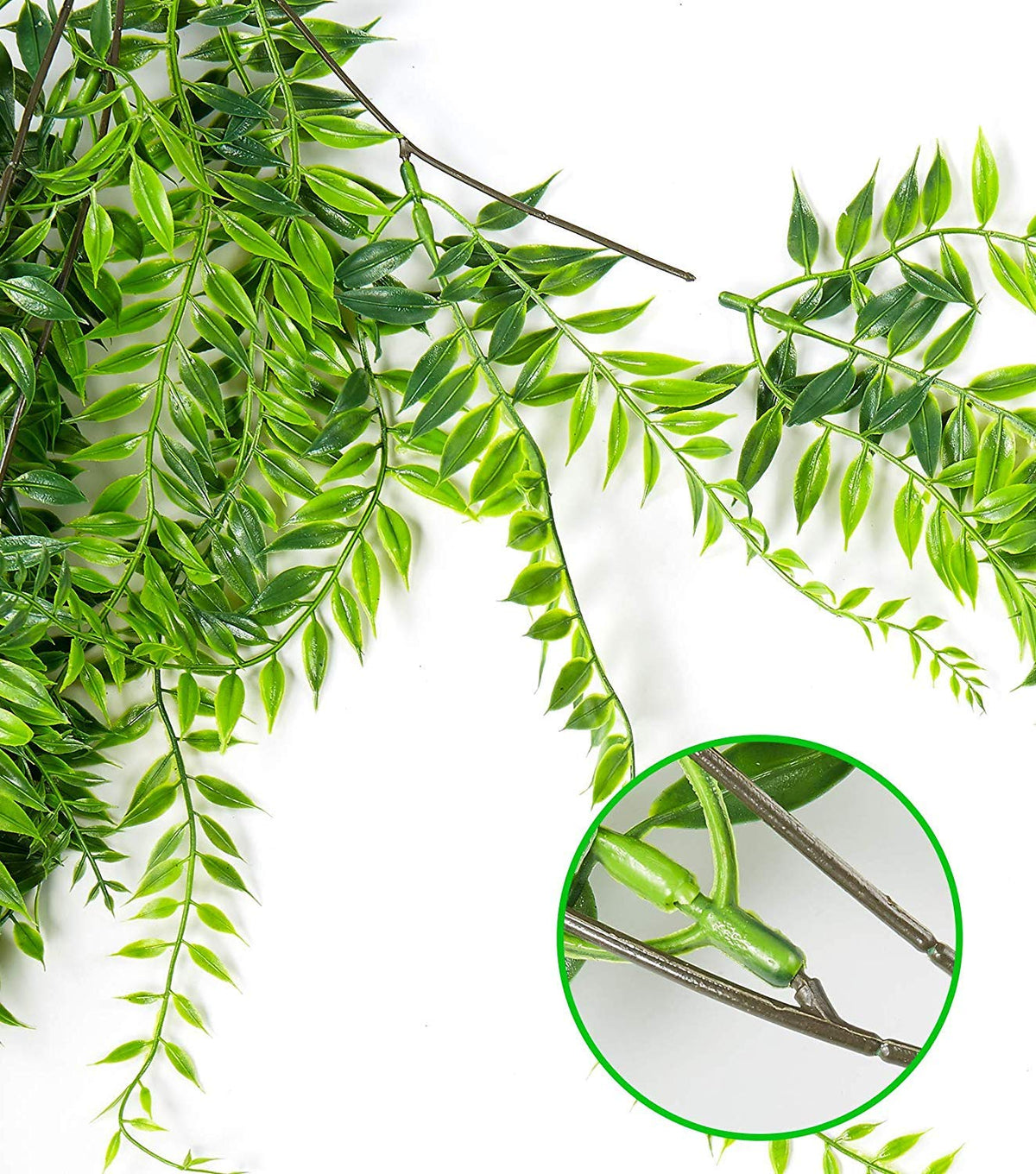 Artificial Hanging Vine, Weeping Willow Plastic Plants Greenery Leaves Fake Plant Faux Ivy Garland UV Resistant for Indoor Outdoor Garden Door Wall Baskets Wedding Party Table Decor Decoration - 4 Pcs
