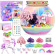 Unicorn Light-Up Terrarium Kit for Kids - Multicolor LED Night Light Birthday Gifts - Unicorn Toys for Girls Ages 4-6 7 8 9 10 Year Old - Kids Arts and Crafts Kit