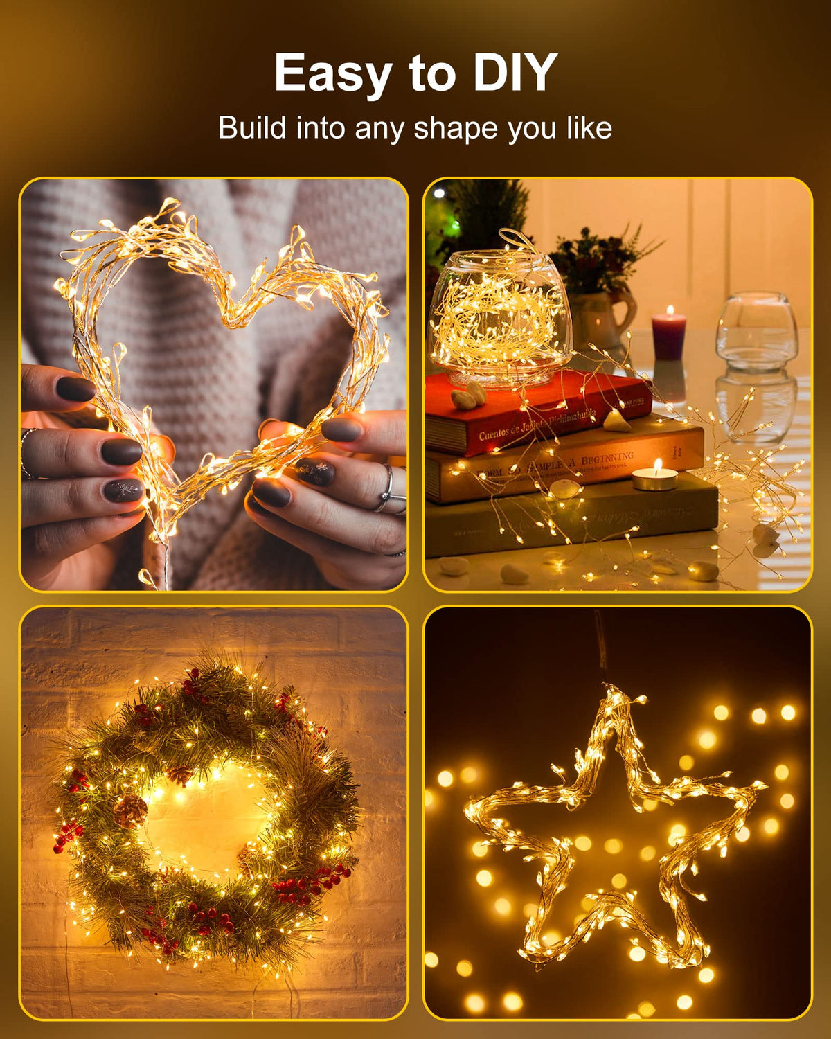 Minetom Fairy Lights Battery Operated, Twinkle String Lights 5ft 60LED