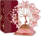 KARMAPLEDGE Rose Quartz Crystal Tree Good Luck Birthday Gifts for Womens, Mom, Home and Office Desk Decor, Pyramid Base Reiki Healing Stones & Chakra Tree of Life for Positive Energy, Money, Sucess