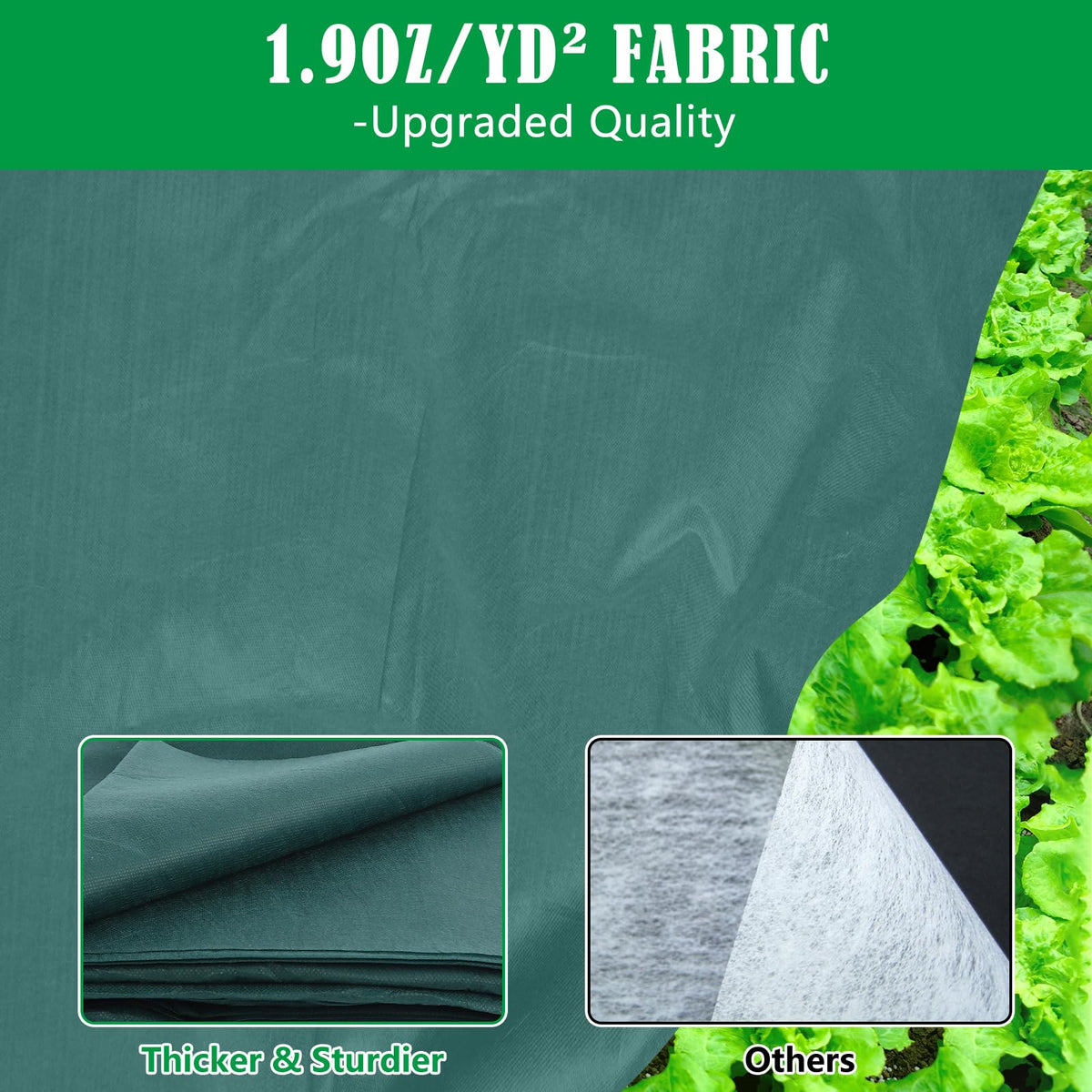 10X50 Ft Plant Cover Freeze Protection, 1.9oz/Yd² Thick Frost Cloth Blanket