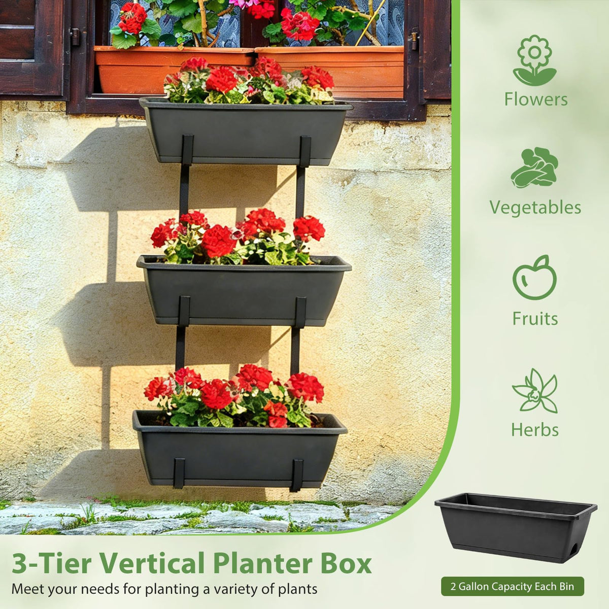 OYEAL Railing Planter Box Outdoor Deck Railing Planter Boxes