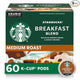Starbucks K-Cup Coffee Pods, Medium Roast Hot or Iced Coffee, Breakfast Blend, 60 Keurig Pods