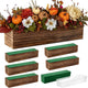 Dandat 6 Set Wooden Boxes for Centerpieces 16x4 Inch Rectangle Wooden Planter Box Rustic Wood Planter with Removable Plastic Liner Floral Foam Blocks for Centerpieces Home Wedding Garden Decor