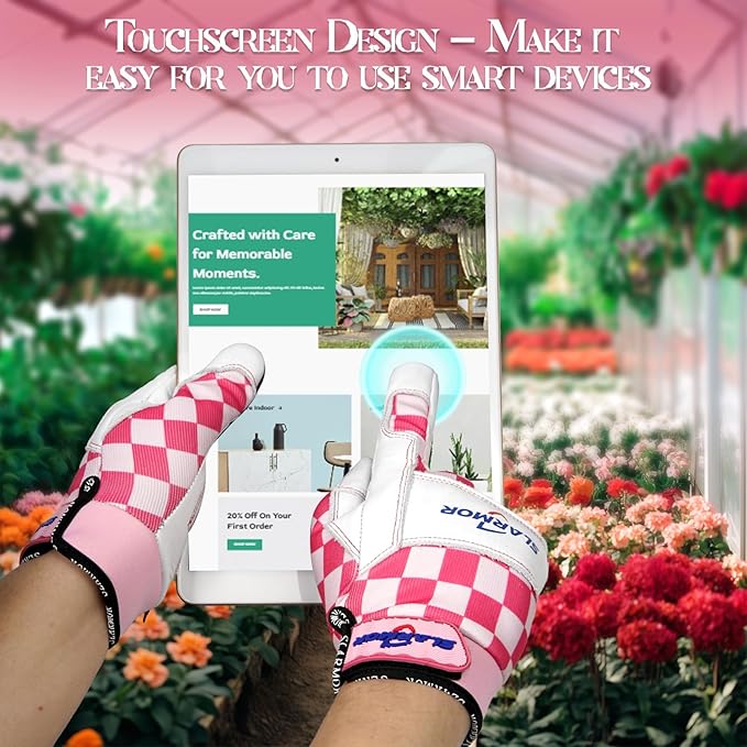 Leather-Gardening-Gloves for Women,Thorn-Proof Work-Gloves for Weeding,Digging,Planting,Pruning Yard garden Gloves