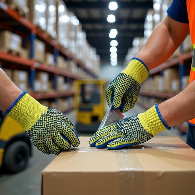 G & F Products 1670M Yellow Medium Cut Resistant Kevlar Knit Work Gloves