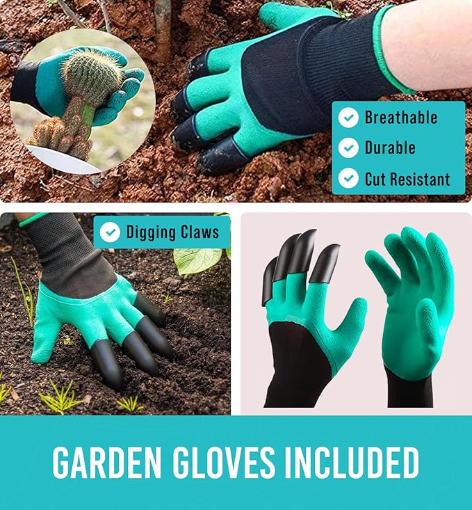 Heavy Duty Garden Tools 22 Pieces Floral Set - Rust Proof, Non-Slip, Durable Gardening Supplies - Ergonomic Hand Tools - Ideal Gardening Gifts for Women, Men Mom, Dad