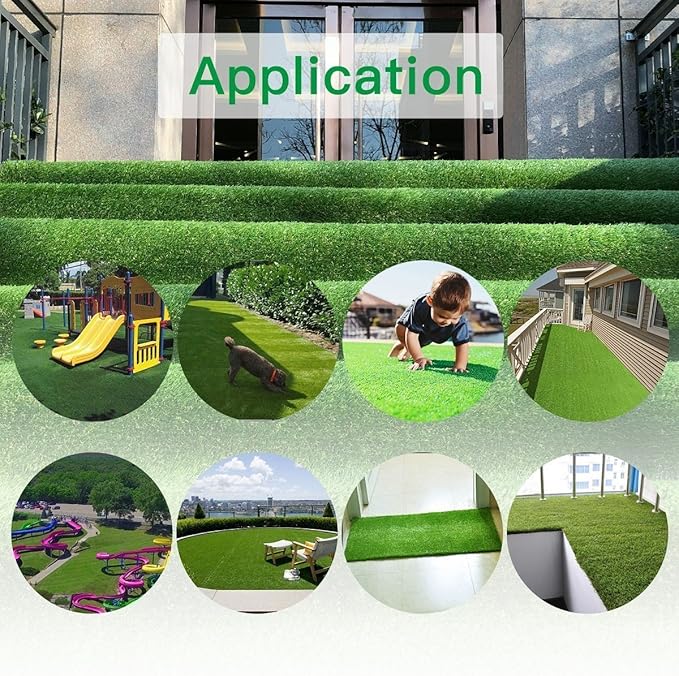 Petgrow Artificial Grass Turf -8FTX82FT(656 Square FT)- Realistic & Thick Synthetic Fake Grass Mat for Outdoor Garden Landscape Pet Dog Grass Rug Faux Turf