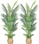 HAIHONG 6FT 2Packs Artificial Palm Tree,Faux Areca Palm Plant with Real Touch Leaves and Adjustable Branches,Fake Tropical Palm Tree for Home Office Indoor Outdoor Modern Decoration