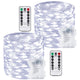 2 Pack 200 LED Fairy Lights Battery Operated with Remote, 66 FT Cool White