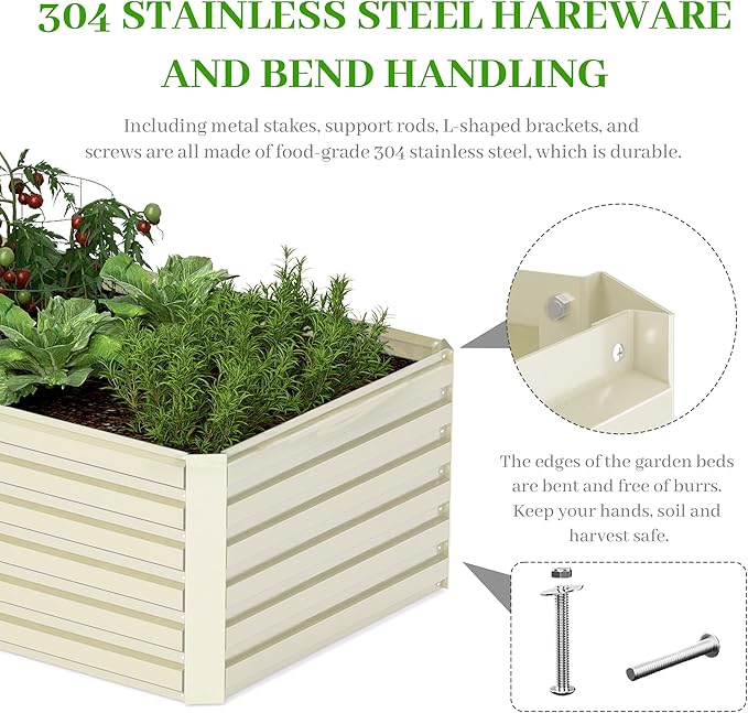 6x3x2 ft Raised Garden Bed, Large Metal Planter Raised Beds, Planters for Outdoor Plants for Vegetables, Flowers, Herbs, Fruits, and Succulents.(2 Pcs, Yellow)