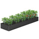 DIIYIV 12x2x1FT Galvanized Raised Garden Bed Kit,Vegetable Boxes-Rectangle Metal Flower Box,Large Planter Raised Beds Outdoor Garden for Planting,Fruit,Herb-Black