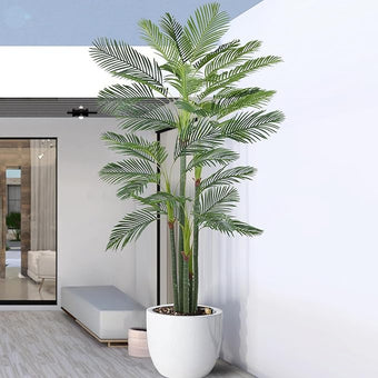 Artificial Palm Tree 9FT(108in) Tall Faux Tree with Large Trunks and 35 Realistic Leaves, Fake Tropical Floor Potted Artificial Plants for Home Office Living Room Indoor Decor (9feet,1Pack)