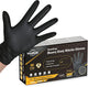 TitanFlex Heavy Duty Black Industrial Nitrile Gloves with Raised Diamond Texture, Latex Free (6mil/8mil)