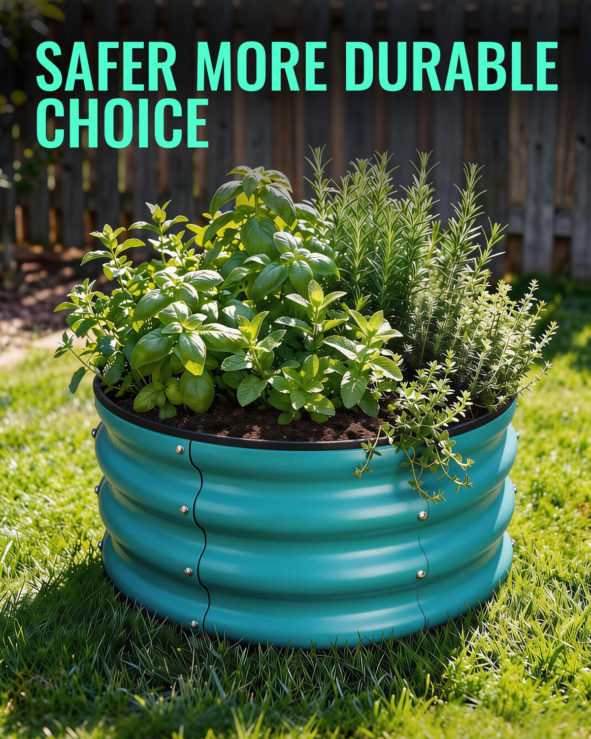 ZXZYHFTY Round Raised Garden Bed Set, 1 Pack, 2 x 2 x 1 Ft, Blue