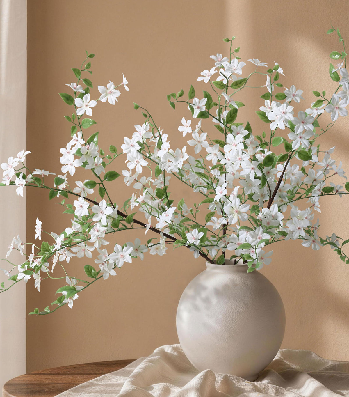 Fake Flowers, 3 Pcs Artificial Flowers Greenery Stems Faux Greenery Stems Branches for Vases Realistic Silk Real Touch Spring Greenery Stems Bulk Bedroom Office Wedding Table Summer Home Decor