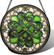 Stained Glass Window Hanging St. Ripak Festival Green Lucky Clover 7.8" - Suncatcher Door Garden Sun Catcher Ireland Decor Mother's Day for Mom Woman Her Men Sisters