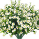 Grunyia Outdoor Artificial Flowers UV Resistant & Fade Proof, 12 Pack Realistic Fake Flowers for Garden, Patio, Lawn Decor - Weatherproof Plastic Plants (White)