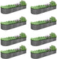 A ANLEOLIFE 8 Pcs 12X3X1.5 ft Oval Extra Large Galvanized Raised Garden Beds Outdoor for Planting Vegetables Flowers Herb, Quartz Grey