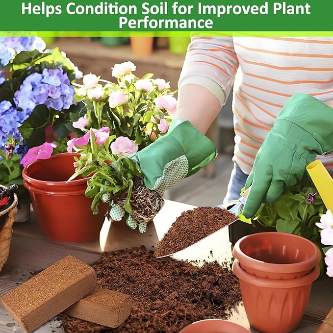 Legigo 12 Pack Premium Coco Coir Brick for Plants- 100% Organic Compressed Coconut Coir Bricks Starting Mix, Coco Coir Fiber Coconut Husk for Planting, Gardening, Potting Soil Substrate, Herbs