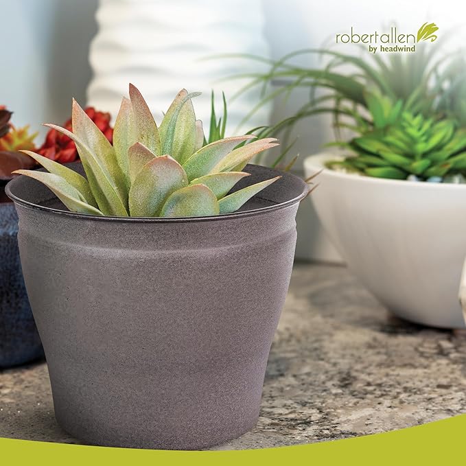 Headwind Natural Ironstone Timberline Collection - 10" Cappuccino Decorative Planter for Outdoor Pots for Plants – Modern Indoor Plant Pots, Large & Small Planters for Indoor Plants by Robert Allen