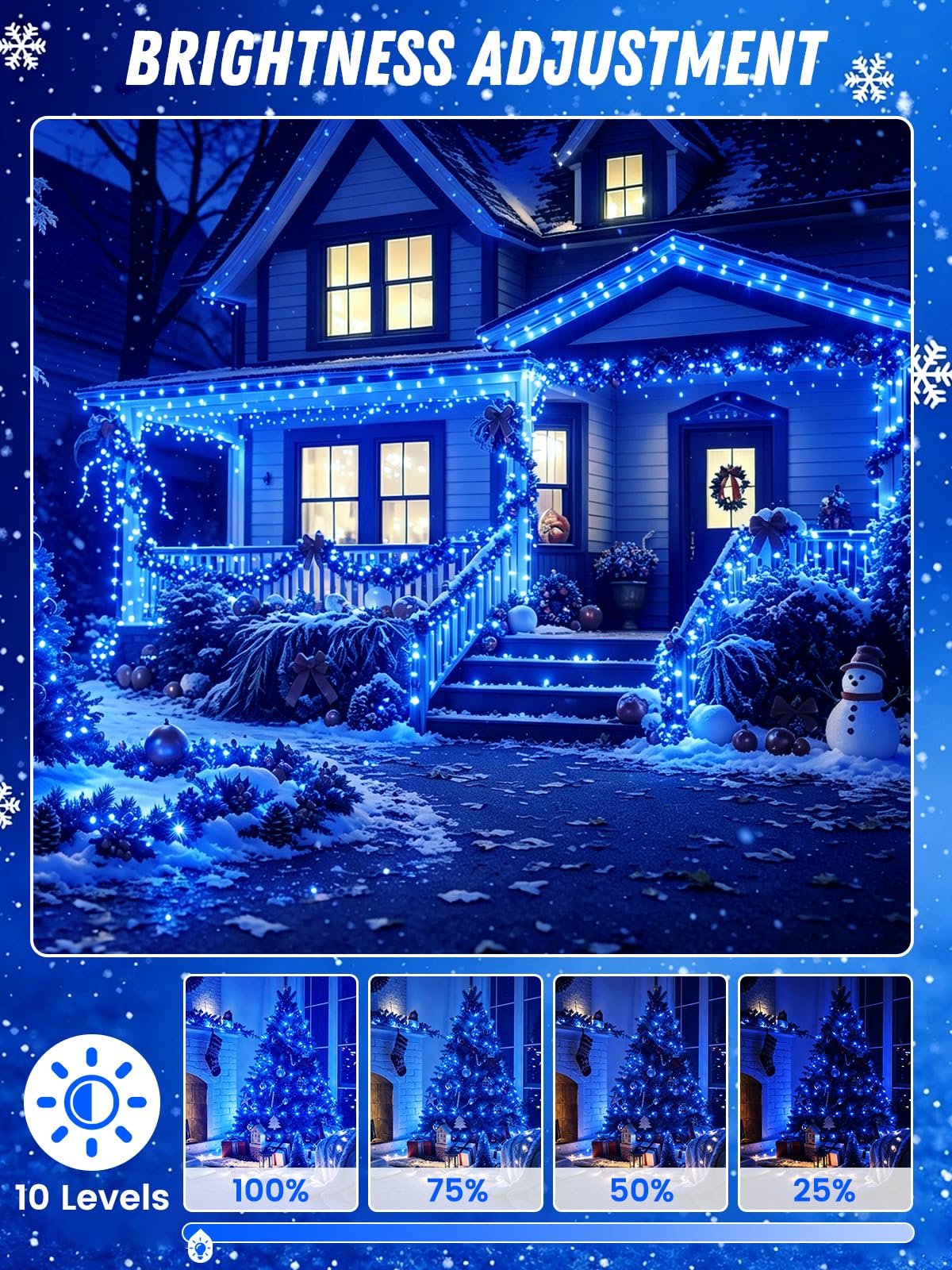 2 Pack 100 LED Fairy Lights Battery Operated with Remote Timer, 33 FT Blue