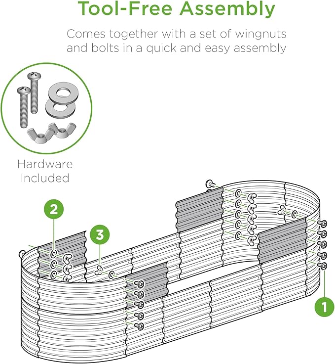 Best Choice Products 8x2x2ft Metal Raised Garden Bed, Oval Outdoor Deep Root Planter Box for Vegetables, Herbs w/ 4 Support Bars, 215 Gal Capacity - Wood Grain