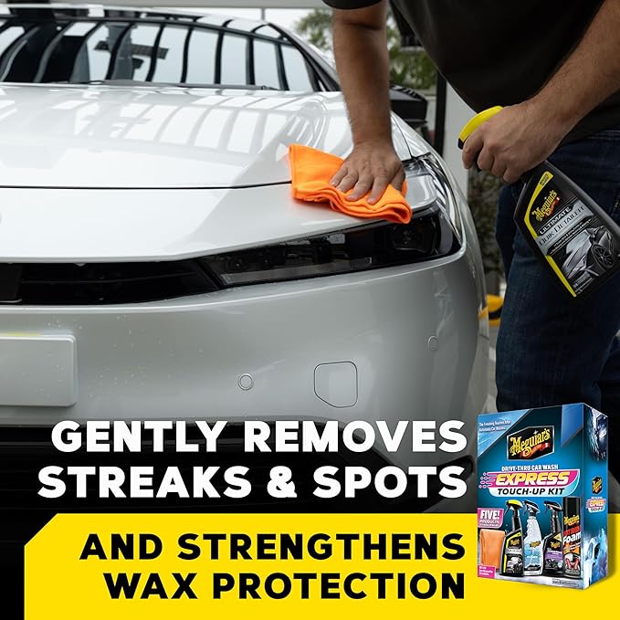 Meguiar's Drive-Thru Car Wash Express Touch-Up Kit - The Perfect Car Detailing Kit for Touching Up After Running Through an Automatic Car Wash or After Washing Your Ride at Home, Clean Inside and Out