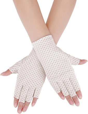 Maxdot Sun Gloves for Women UV Protection Fingerless Non Slip Sunscreen Driving Gloves for Summer Outdoor
