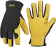HANDLANDY Men Leather Gardening Gloves, Utility Work Gloves for Mechanics, Construction, Driver