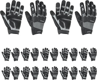 HANDLANDY Mens Work Gloves Touch screen, Utility Mechanic Gloves, Flexible Breathable Fit- Padded Knuckles & Palm