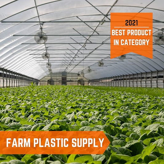 Farm Plastic Supply - Clear Greenhouse Plastic Sheeting - 6 mil - (25' x 18') - 4 Year UV Resistant Polyethylene Greenhouse Film, Hoop House Green House Cover for Gardening, Farming, Agriculture