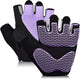 Workout Gloves for Women - Breathable Weight Lifting Gloves with Non-Slip Silicone Padding, Fingerless Gym Gloves for Cycling, Rowing, Pull Ups & Training (4 Sizes)