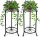 YHIJURS 2 Pack Plant Stand Indoor Outdoor,20.3'' 2-Tier Metal Tall Plant Stands,Flower Pot Holder, Plant Rack, Display Shelf for Home Garden Office Patio Balcony