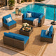 LOUVIXA 7 Piece Outdoor Patio Furniture Set, Outdoor Sectional Sofa, Wicker Rattan Patio Furniture, Patio Conversation Set with Coffee Table & Cushions