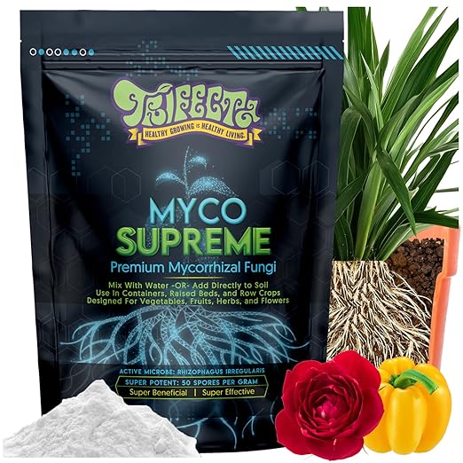 Mycorrhizal Fungi for Soil, Root Stimulator for Plants, Ultra Concentrated Mycorrhizae for Plants Strong Roots & Living Soil, Trifecta Myco Supreme Plant Root Stimulator for Tree, Rose and Flower Care