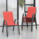 Patio Chairs Set of 6, Stackable Outdoor Dining Chairs for All Weather Textilene Fabric & Metal Frame, Outdoor Chairs Set for Backyard Deck Garden