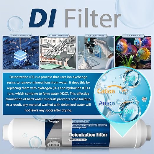 iSpring F15D150 2-Year Replacement Filter Set for 5-Stage 150 GPD RODI Water Filtration Systems, Fits iSpring RCC1D & RCC1DP, 15 Count (Pack of 1)
