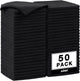 AIDEA Microfiber Cleaning Cloth Black 50PK, Microfiber Towels for Cars, Premium Car Cloths, Dusting Cloth Lint Free Cleaning Rags for SUVs, House, Kitchen, Window, Workshops,12×12"
