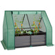 Outsunny 4 x 3ft Metal Planter Box with Mini Greenhouse, Green/Dark Gray