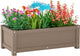 HDPE Raised Planter Box Outdoor,Rot-Resistant and Non-Cracking,Raised Beds for Gardening 29.5 * 14.4 * 9.8 in for Yard,Lawn,Outdoor Planter Boxes Rectangle with Drainage Holes Brown