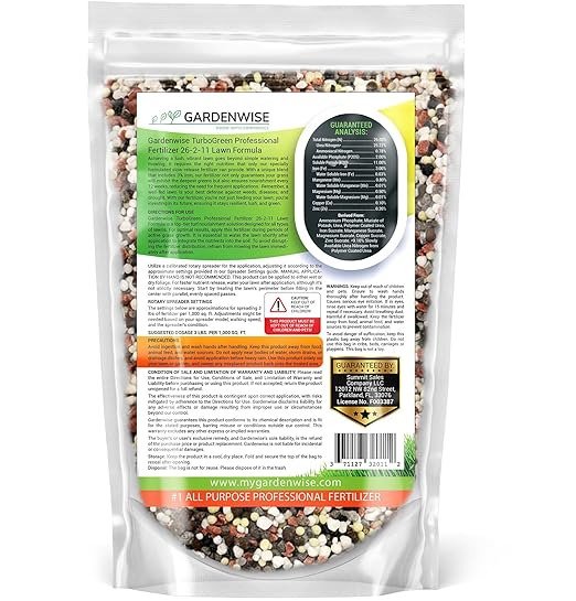 TurboGreen: Premium Lawn Fertilizer with Iron - Advanced Nitrogen & Iron-Rich Formula for Lush Growth | Eco-Friendly Grass Fertilizer for Spring & All Seasons | Slow-Release (20 QUARTS)